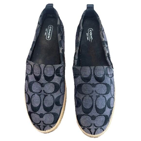 Coach Mellow Signature Jacquard Espadrilles Flats Womens Size 8 Slip On Shoes - Picture 2 of 9